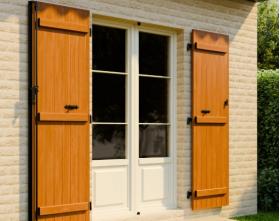 Volets battants porte fenêtre ALU Isolé plein penture contre-penture RAL 7024