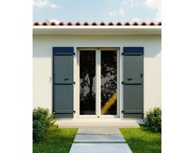 Volets battants porte fenêtre ALU Isolé plein penture contre-penture RAL 7024