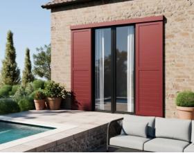 Volet coulissant ALU extrudé à cadre remplissage tôle pleine/perforée