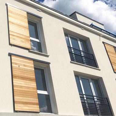 Volet coulissant Bois medley frises jointives